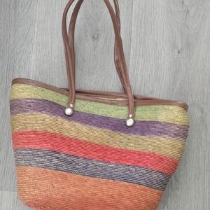 Authentic From Mexico Multicolor Striped Women's Tote Bag